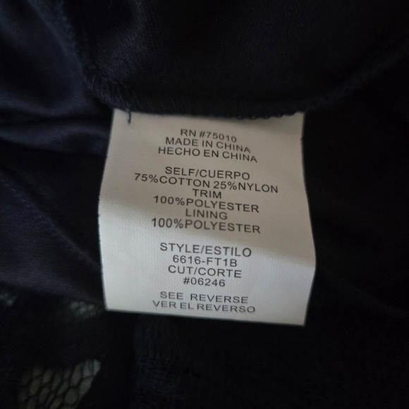 Jodi Kristopher Navy Blue Lace Long Sleeve Crew Neck Dress - Picture 4 of 5